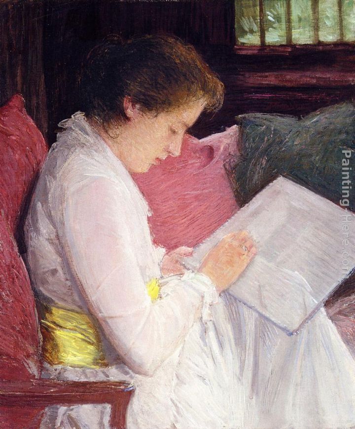The Lace Maker painting - Julian Alden Weir The Lace Maker art painting